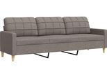 Vidaxl Divano 3 Posti Taupe 210 Cm Tessuto
