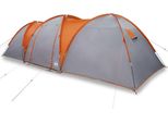 Vidaxl Tenda Familiare A Cupola 8 Persone Grigio E Arancione Impermeabile