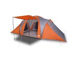 Vidaxl Tenda Familiare A Cupola 6 Persone Grigio E Arancione Impermeabile