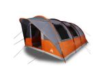 Vidaxl Tenda A Tunnel 5 Persone Grigio E Arancione Impermeabile