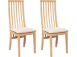 Vidaxl Sedie Da Pranzo Con Cuscino 2 Pz. Legno Massiccio Di Gomma