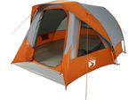 Vidaxl Tenda Familiare Per 6 Persone Grigio E Arancione Impermeabile