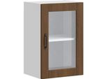 Vidaxl Pensile Da Cucina Con Anta In Vetro Porto Marrone Effetto Rovere