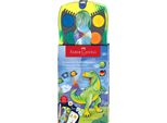 Faber-Castell 125036 FABER-CASTELL Connector Dino Scatola Di Colori Opachi, 12 Colori