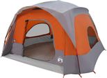 Vidaxl Tenda Familiare Per 6 Persone Grigio E Arancione Impermeabile