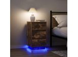 Vidaxl Comodino Con Luci Led Rovere Fumé 38X34X65 Cm