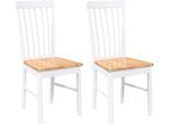 Vidaxl Sedie Da Pranzo 2 Pz. Legno Massiccio Bianco In Legno Di Gomma