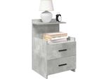 Vidaxl Comodini 2 Pezzi Con 2 Cassetti Grigio Cemento 40X36,5X62 Cm