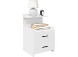 Vidaxl Comodini 2 Pezzi Con 2 Cassetti Bianco 40X36,5X62 Cm