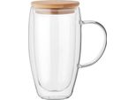 Midocean - Tazza Da Caffè "Existing Name"", Vetro Borosilicato, Doppia Parete, 450Ml MO1743 (Taglia Unica) (Trasparente)"