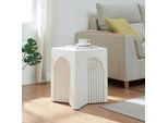 Tavolino 'Elverumn' In Mdf Con Design Ad Arco 45 X 35 X 35 Cm Bianco, Opaco
