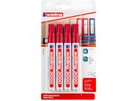 Edding 3000 Marcatore Permanente Rosso (Confezione Blister Da 4)