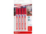 Edding 3300 Marcatore Permanente Rosso (Confezione Blister Da 4)