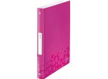Raccoglitore Ad Anelli Leitz Wow, Din A4, Pp, Rosa-Metallico, 4 Anelli