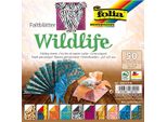 Folia 495/1515 Folia FaltbläTter "Wildlife"", 150 X 150 Mm, 80G/Qm, 50 Blatt"
