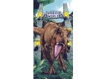 Jurassic World Dominion T-Rex Dinosauro Piante Cancello Torce Telo Mare 140X70 Cm, 100 % Cotone Per Bambini