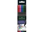 Faber-Castell 151604 Penna Tecnica Fine Nero, Blu, Verde, Rosa, Rosso 5 Pz