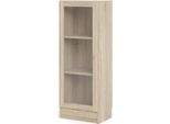 Libreria Base 1 Anta In Vetro Struttura Rovere Decoro.