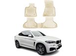 2014-2019 Bmw X6 F16 F86 Tappetini Tpe Beige 4 Pz