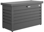 Gartenbox BioHort "Freizeitbox Gr. 100, Verschiedene Farben", Grau (Dunkelgrau, Metallic), B:101Cm H:61Cm T:46Cm, Stahl, Aufbewahrungsboxen, Gartenbox, 101X46X61 Cm, FormschöNe & Langlebige Box