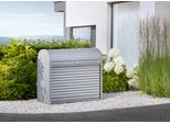 Gartenbox Biohort "Storemax Gr. 120, Verschiedene Farben", Silber (Silber, Metallic), B:117Cm H:109Cm T:73Cm, Stahl, Aufbewahrungsboxen, Gartenbox, 117X73X109 Cm, Ideal Als MüLltonnenboxoder Fahrradgarage