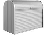 Gartenbox Biohort "Storemax Gr. 160, Verschiedene Farben", Silber (Silber, Metallic), B:163Cm H:120Cm T:78Cm, Stahl, Aufbewahrungsboxen, Gartenbox, 163X78X120 Cm, Ideal Als MüLltonnenboxoder Fahrradgarage