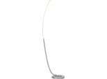 Homcom Lampada Da Terra Led Da Soggiorno Con Interruttore A Pedale, Lampada Da Terra Dimmerabile Con Luminosità Regolabile, Lampada Da Terra Per Camera Da Letto, Argento