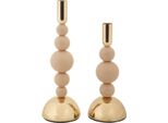 Mauro Ferretti Set Di 2 Portacandele Bolly Pink Ø 10X24/29,5 Cm