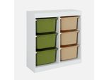 Mobile Per Bambini Con 6 Scatole Colorate, Verde Oliva