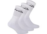 Diadora Calzini Da Tennis Unisex - Confezione Da 3, Logo Bianco 43-46