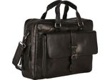 Leonhard Heyden Pelle Cartella Borsa A Tracolla Con Scomparto Per Laptop Roma Tote Bag Black Nero