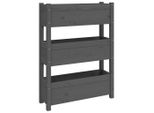 Vidaxl Fioriera Grigia 77X25X104,5 Cm In Legno Di Pino Massiccio