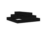 Vidaxl Fioriera Nera 80X80X27 Cm In Legno Di Pino Massiccio