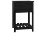 Vidaxl Fioriera Con Ripiano Nero 54X54X81 Cm In Legno Di Pino Massiccio