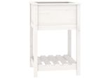 Vidaxl Fioriera Con Ripiano Bianco 54X54X81 Cm In Legno Di Pino Massiccio