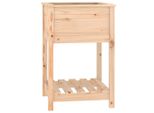 Vidaxl Fioriera Con Ripiano 54X54X81 Cm In Legno Di Pino Massiccio