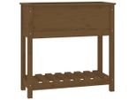 Vidaxl Fioriera Con Ripiano Marrone Miele 82,5X34,5X81 Cm Legno Di Pino