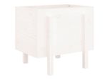 Vidaxl Fioriera Bianca 62X50X57 Cm In Legno Di Pino Massiccio