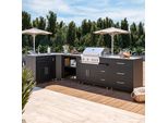 Cucina Angolare Da Esterno A 5 Pezzi Con Lavello E Barbecue - Oviala Memphis