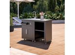 Cucina Da Esterno In 2 Pezzi Con Lavello Nero - Oviala Memphis