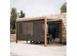 Pergola Bioclimatica Autoportante E Motorizzata 3X4M E 1 Tenda Da Sole - Oviala Kavala