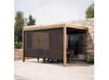 Pergola Bioclimatica 3X4M, Addossata E Motorizzata E 1 Tenda Da Sole - Oviala Thebes