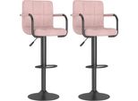 Vidaxl Sgabello Da Bar 2 Pezzi In Velluto Rosa