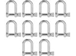 10Pcs U Forma Morsel Lega Di Zinco D Anello Serratura Arco Per Paracord Braccialetto Testa Rotonda