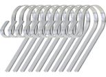 Inf Set Da 10 Ganci In Acciaio Inossidabile Da 12Cm - Porta Calze Natalizie Per Camino D'argento