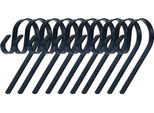 Inf Set Da 10 Ganci In Acciaio Inossidabile Da 12Cm - Porta Calze Natalizie Per Camino Nero