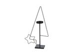 Gilde Kerzenleuchter, Tannenbaum, "Star In Tree"", Sternmotiv, Metall, Schwarz, , L. 10 Cm, B. 33 Cm, H. 57 Cm 55007"