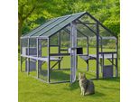 Recinto Per Gatti Da Esterno Wiltec 280 X 187 X 187 Cm, Recinto Per Gatti Da Esterno In Legno, Recinto Da Esterno A Più Livelli, Recinto Per Gatti Per Giardino, Balcone