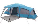 Vidaxl Tenda Familiare Con Tenda 9 Persone Blu Impermeabile