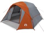 Vidaxl Tenda Da Campeggio 4 Persone Grigio E Arancione Impermeabile